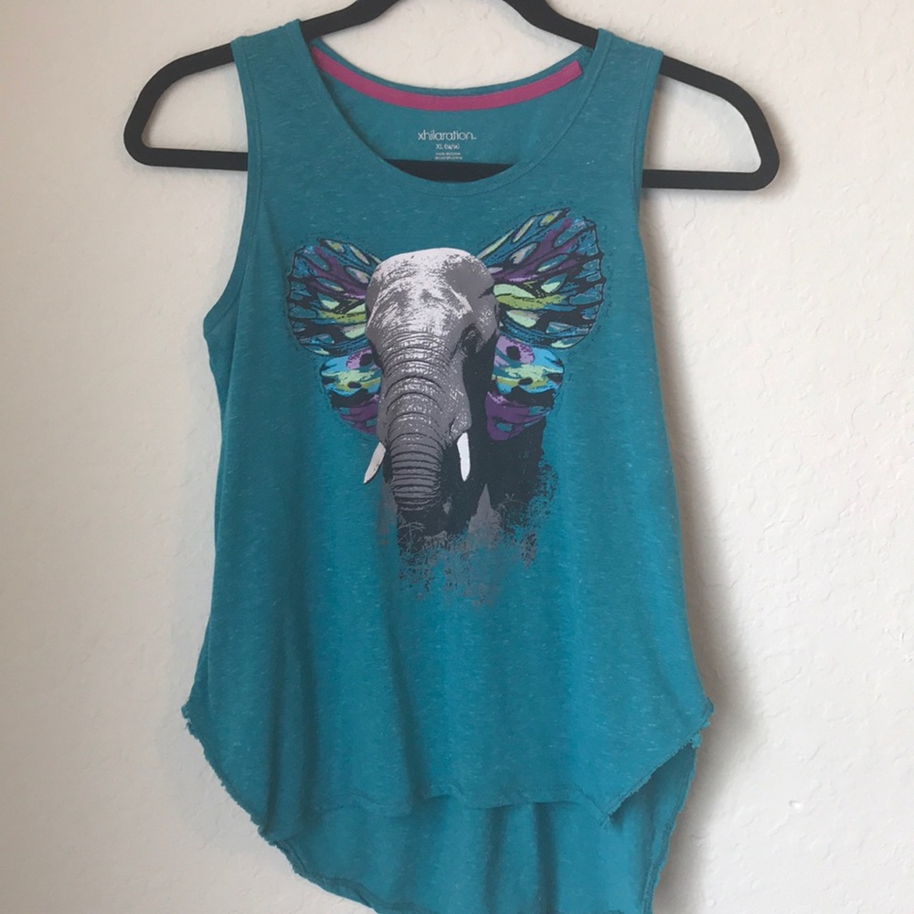 Xhiliration Big Girls Elephant Tank Top Sz XL